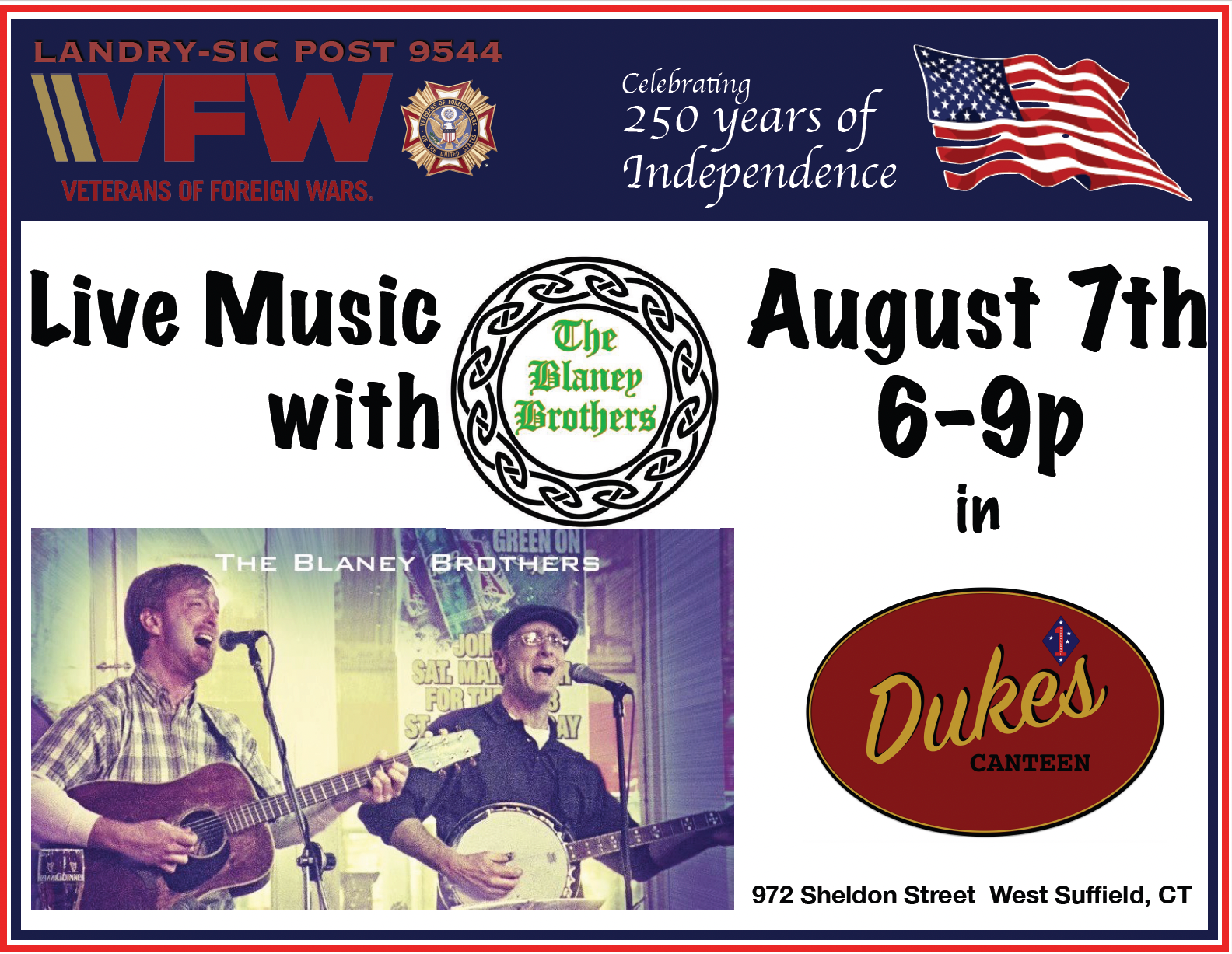 Live Music at Dukes VFW 9544 Aug 7
